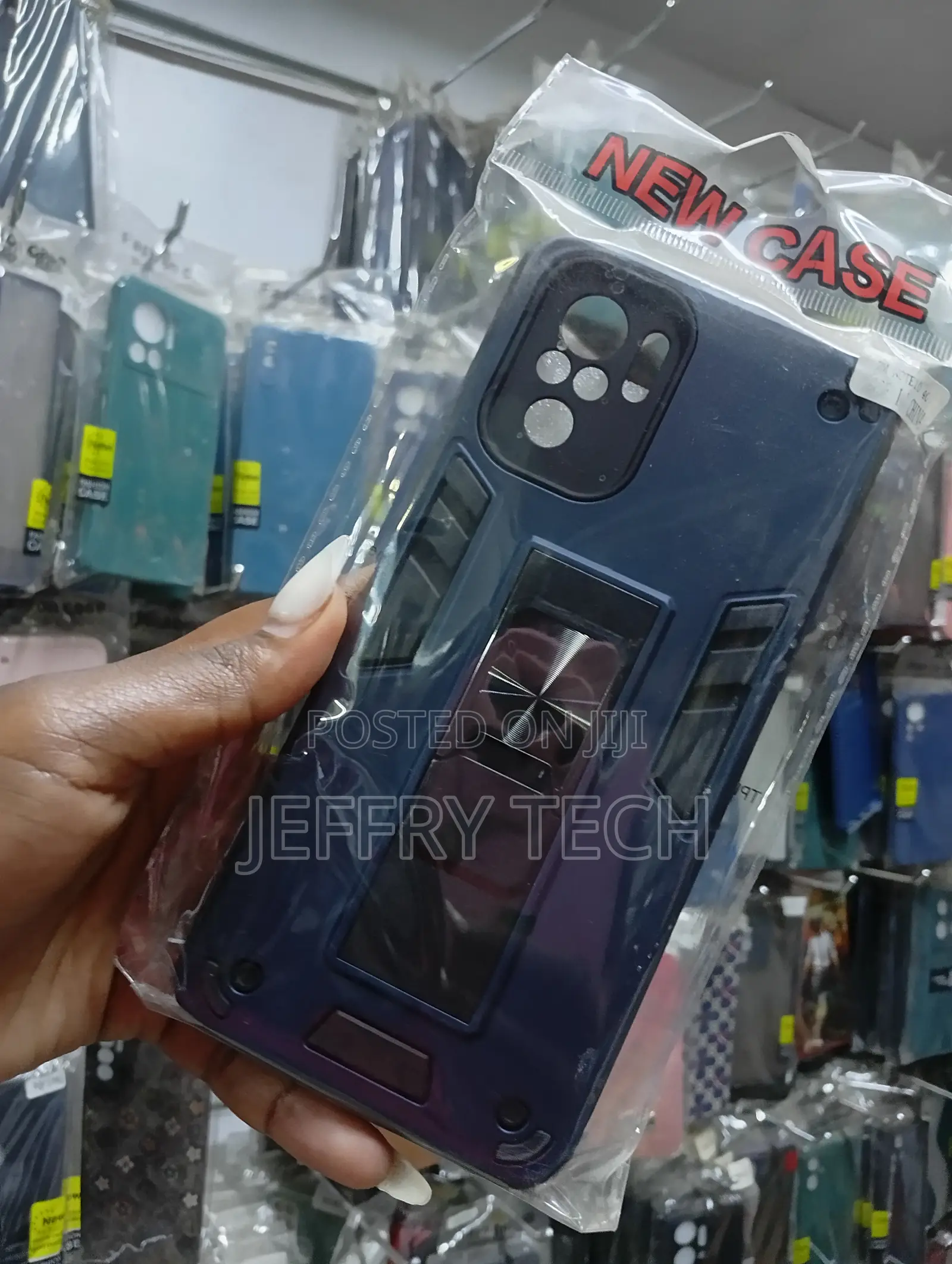 Shockproof Armor Phone Case With a Built-in Ring Kickstand,