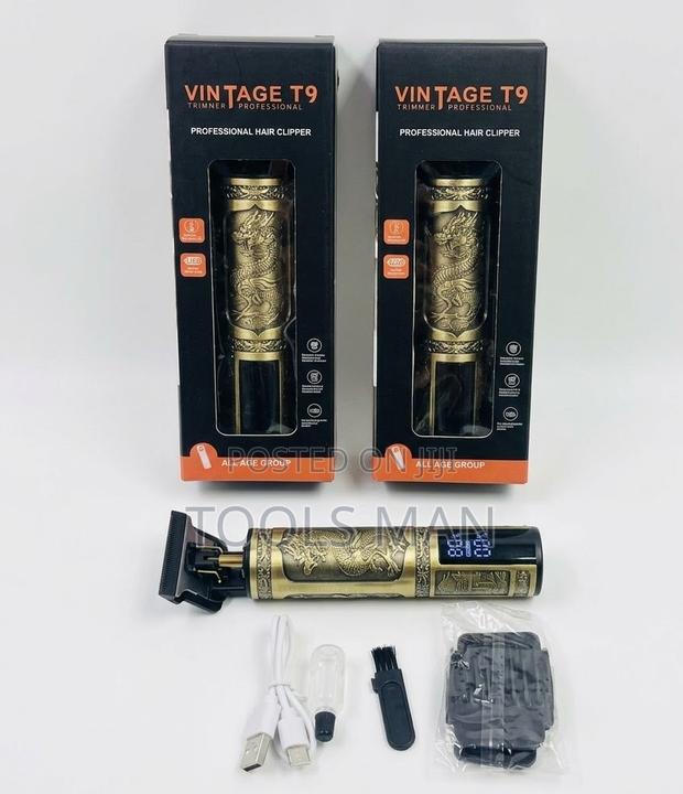 Rechargeable Vintage T9 Hair Clipper/Shaver -Gold Dragon Led Trimmer