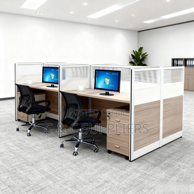 Office Desks; Modern Office Workstation Desk - 4-Way - thumbnail 3