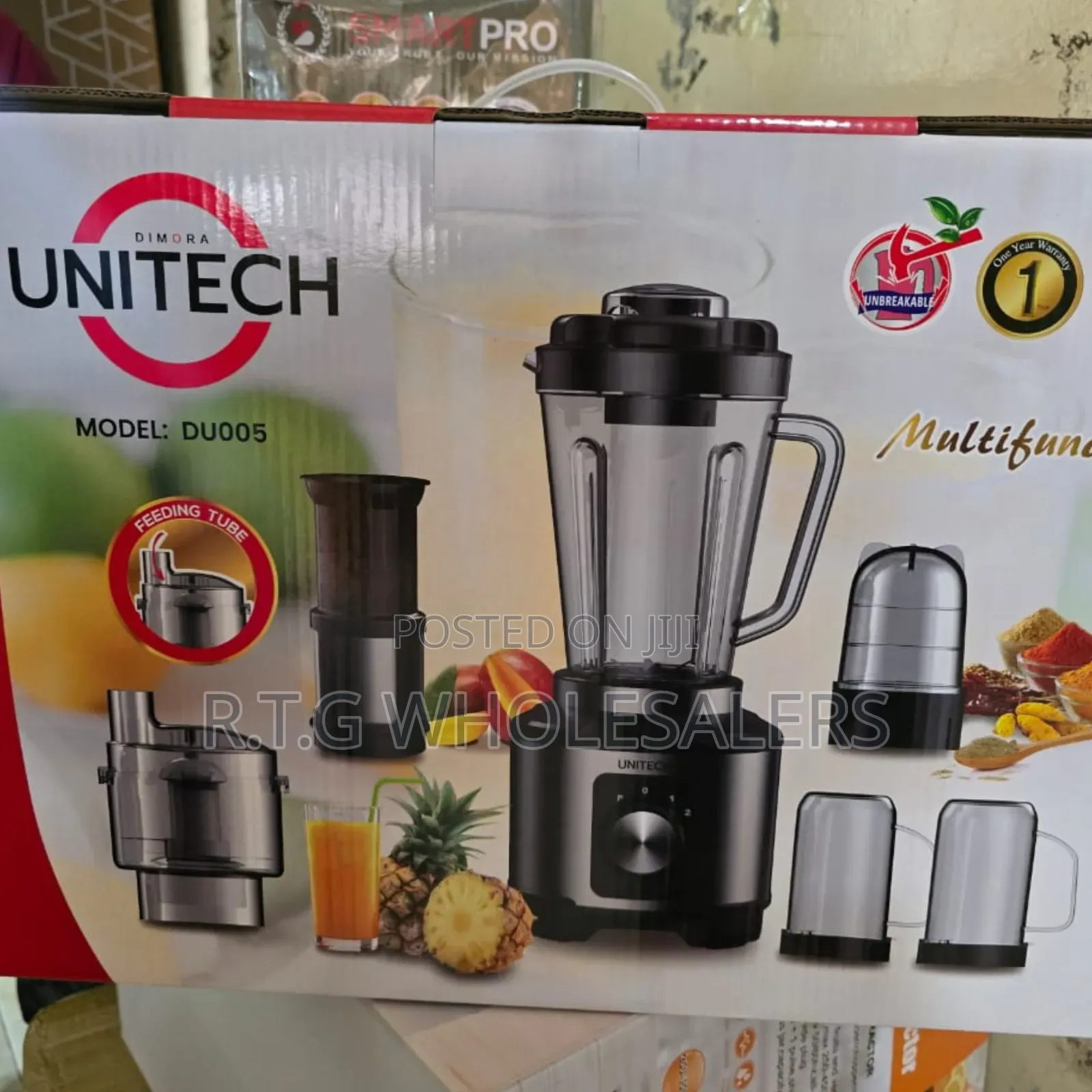 Unitech 6-in-1 Food Processor Blender 1.8l 600w