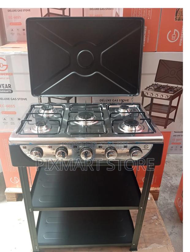 Eurochef 5 Burner Standing Cooker With Storage Shelves