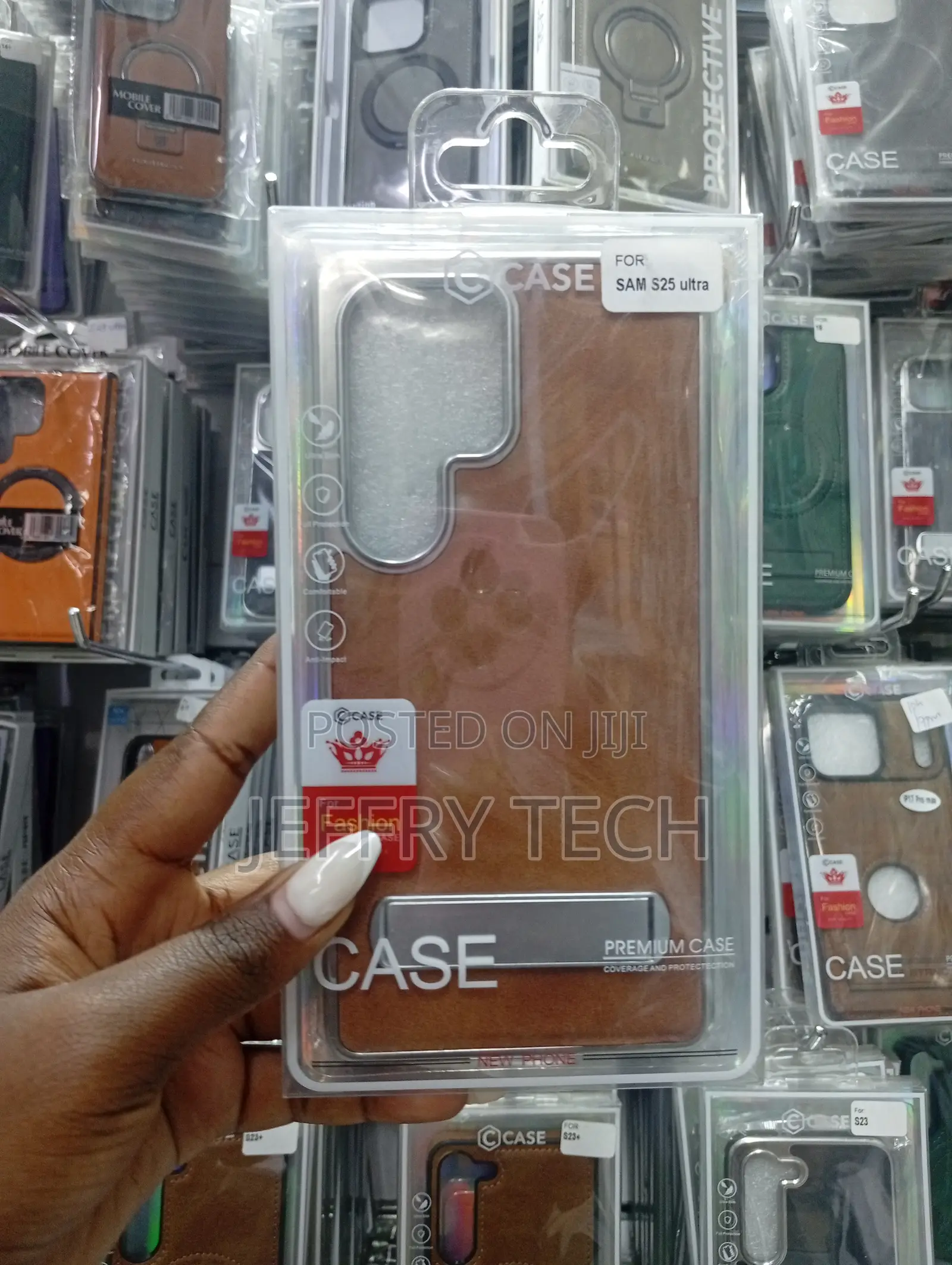 Brown Leather Magnetic Case for Samsung Galaxy S23 Ultra or S25 Ultra