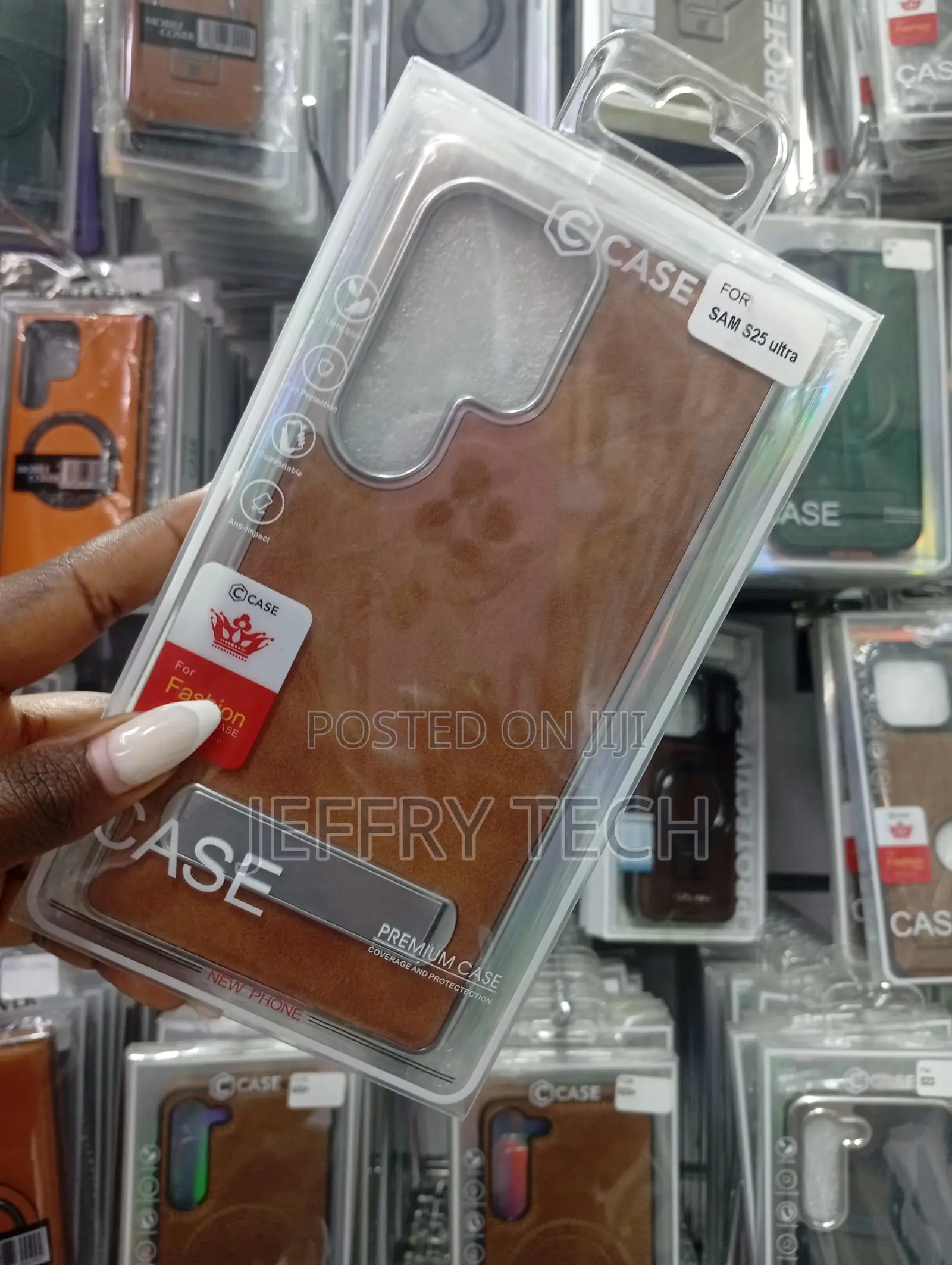 Brown Leather Magnetic Case for Samsung Galaxy S23 Ultra or S25 Ultra