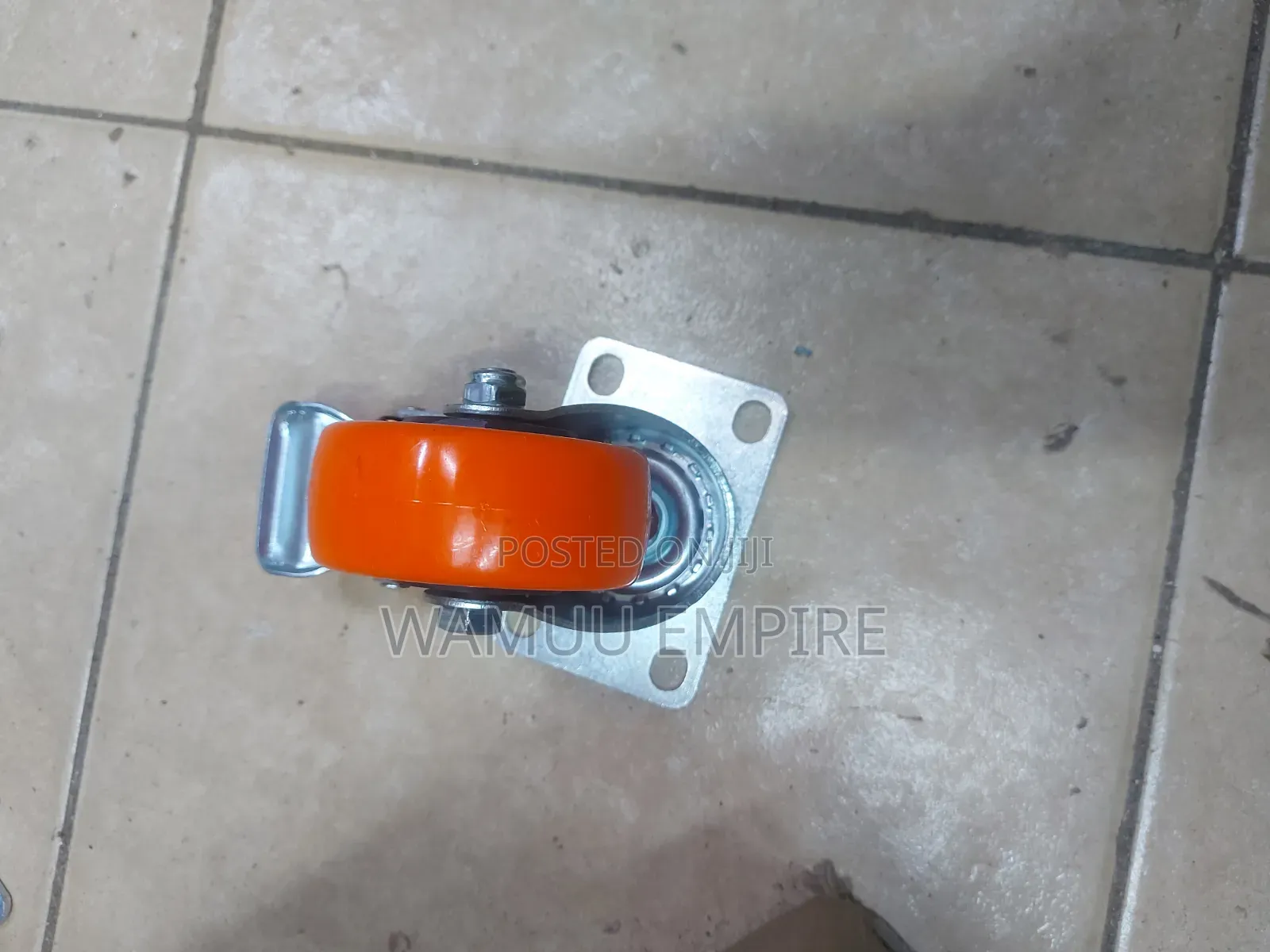 3-inch Orange Swivel Plate Caster Without And With A Locking Brake