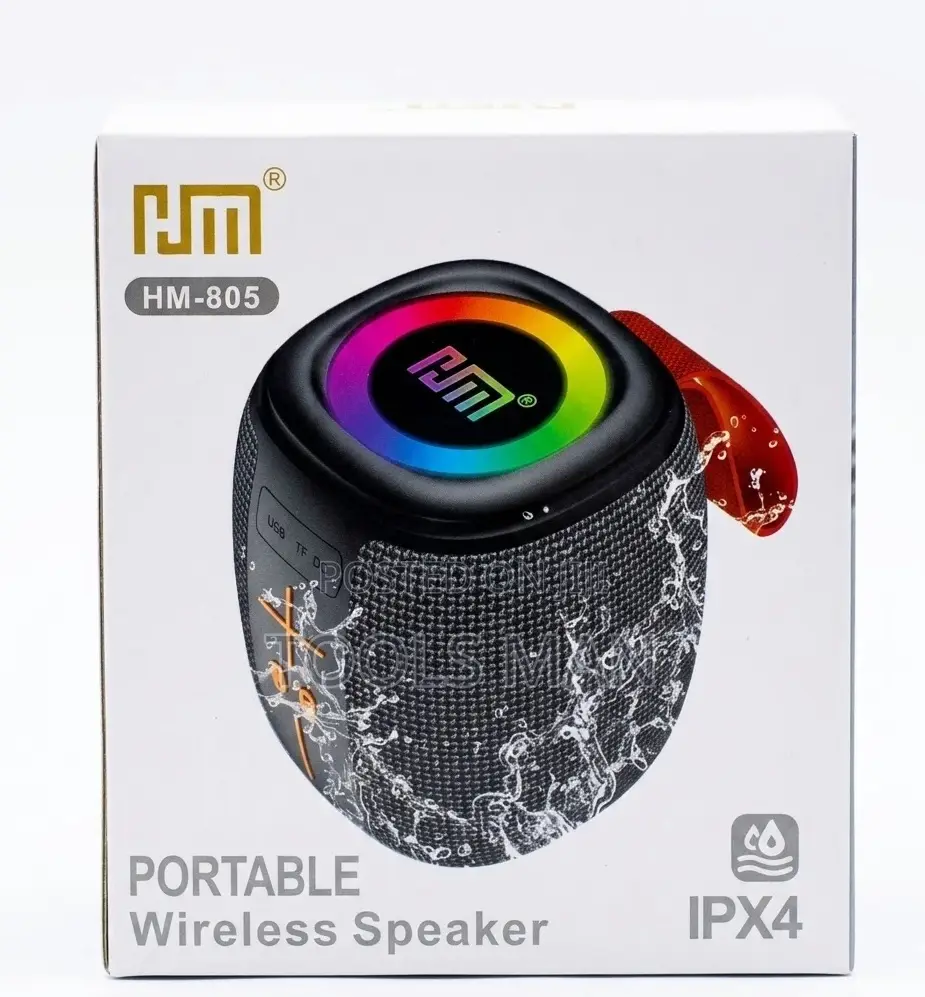 Wireless Speaker -RGB Lights, Ipx4 Deep Bass Fm,Usb, Tf Card.Hm-805