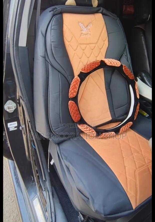 Black _Baije High Quality Seat Cover With Matchy Steering