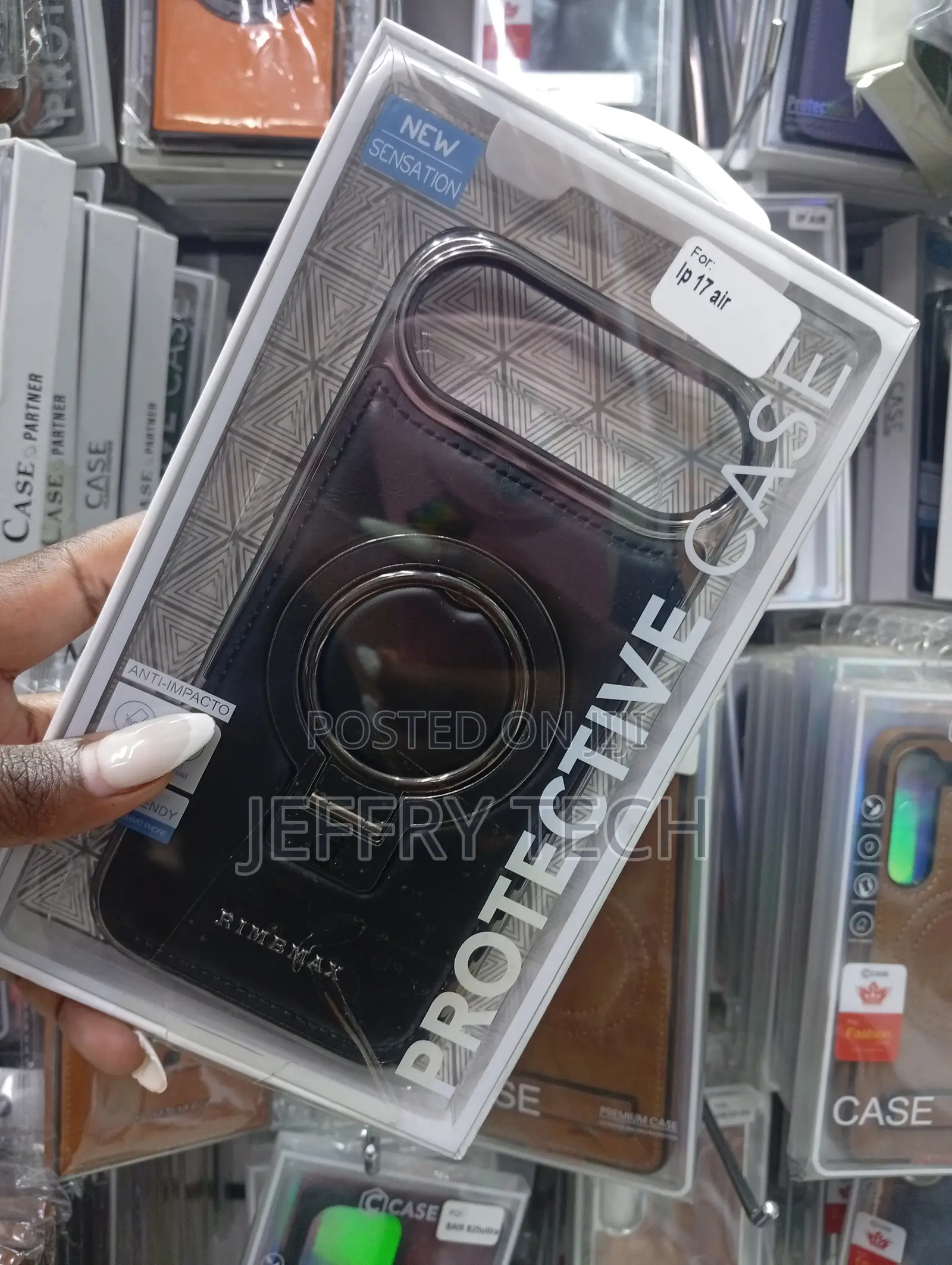 Protective Case for the iPhone 17 Air Magnetic Ring Kickstand.