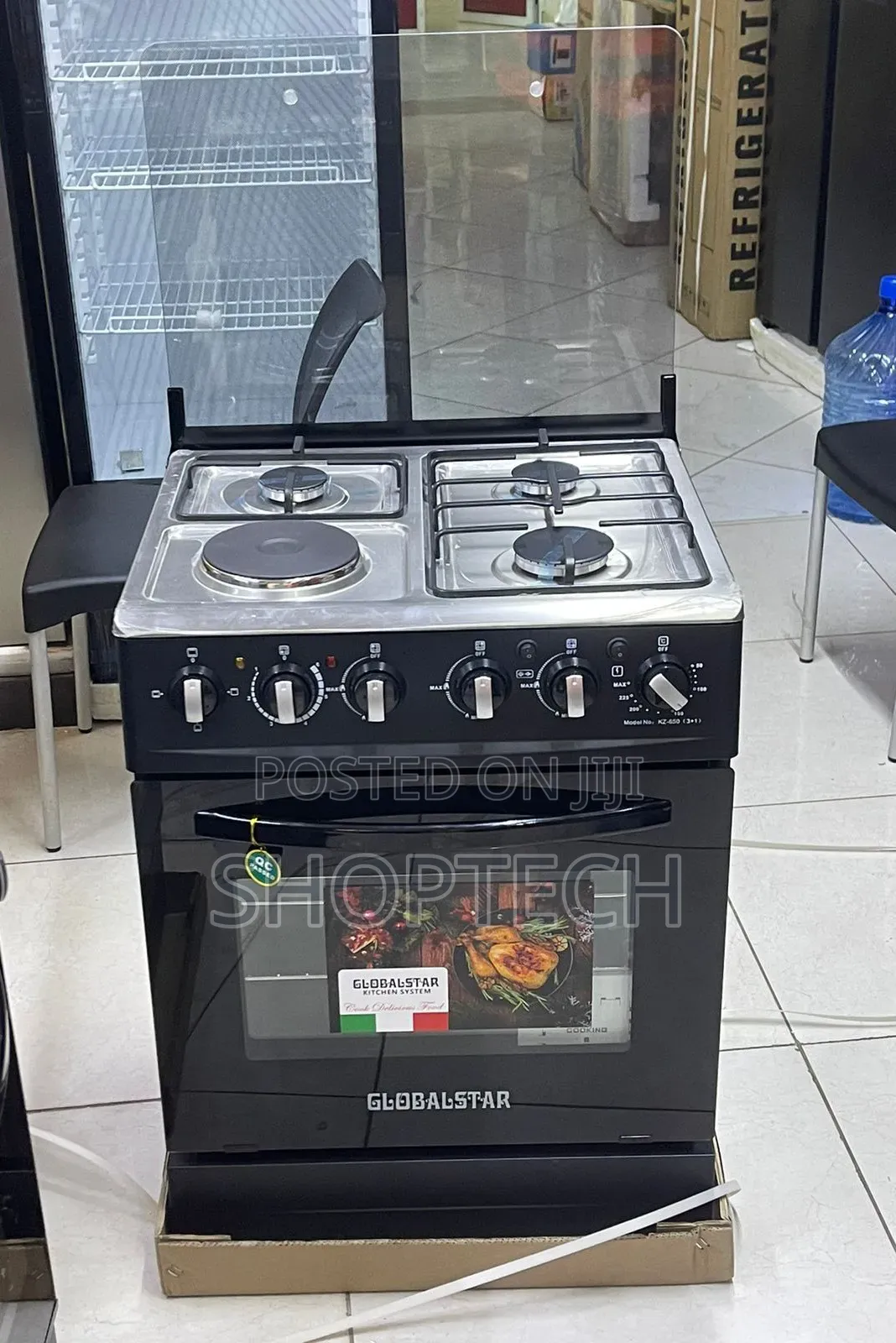 Black 60*60 Globalstar Jet 3+1 Standing Cooker With Electric Oven