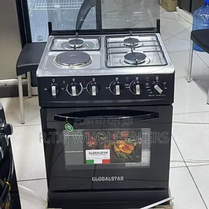 60x60 Globalstar Jet Cooker 3+1 Gas + Electric Oven Black