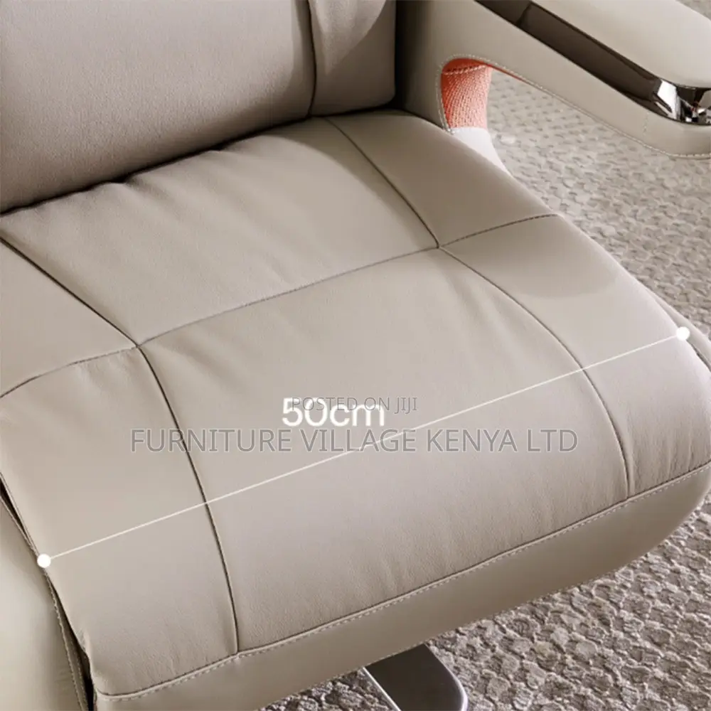 Imported Leather Upholstered Director's Desk Seat
