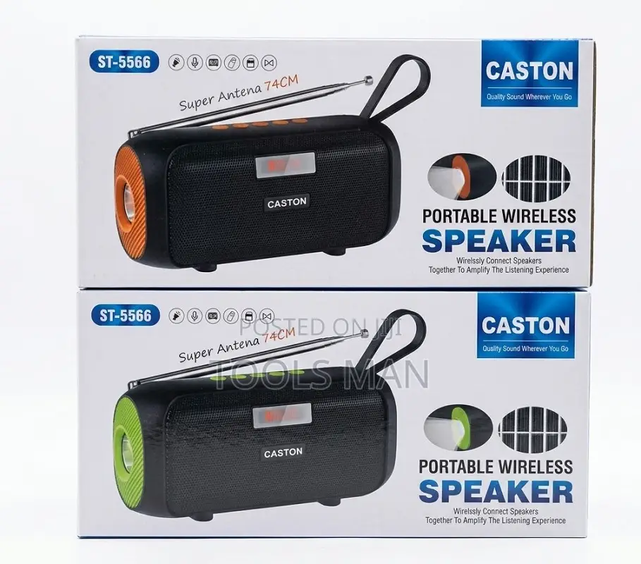 Wireless Speaker Fm Radio Bluetooth, Usb,Tf Card, Aux.Caston St-5566