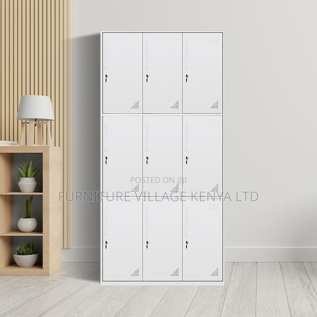 9-Door's White Metallic Gym Locker Cabinet - thumbnail 8