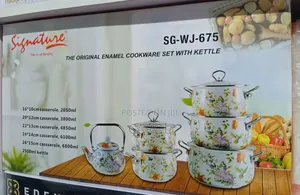 Flowered Enamel Cooking Pots