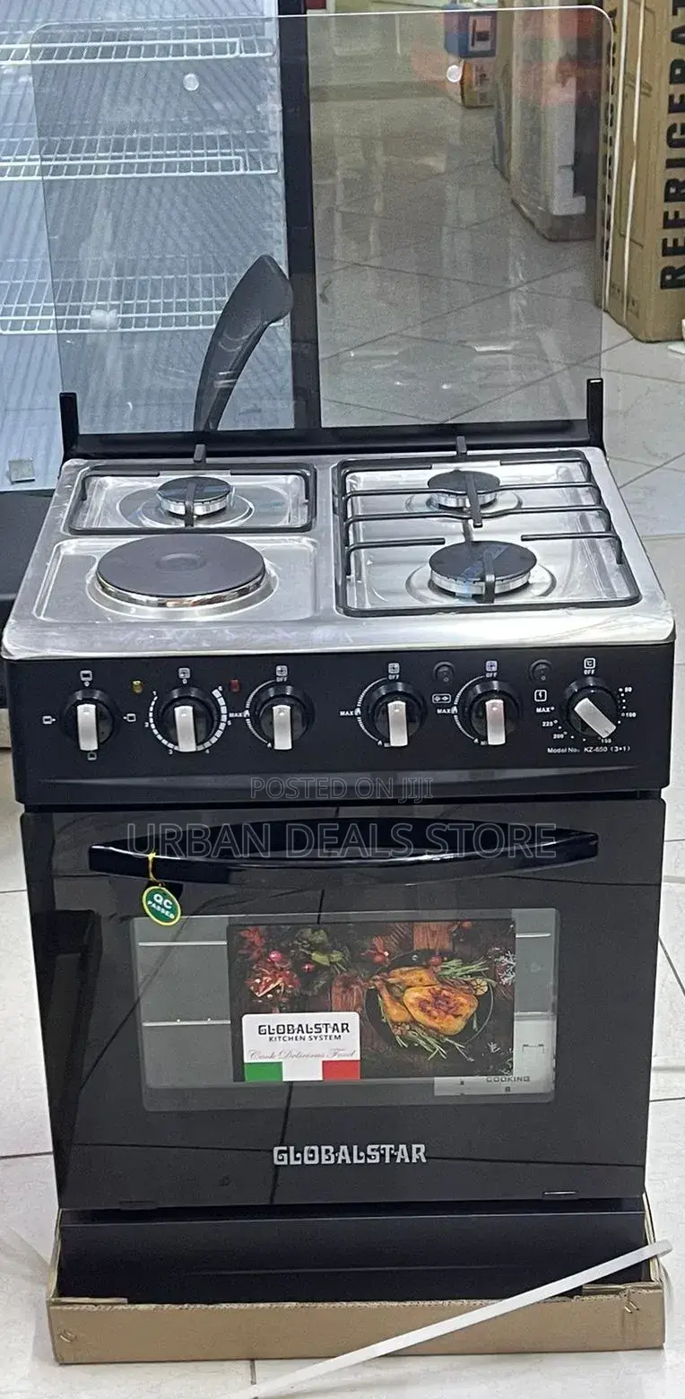 Black 60*60 Globalstar Jet 3+1 Standing Cooker With Electric Oven