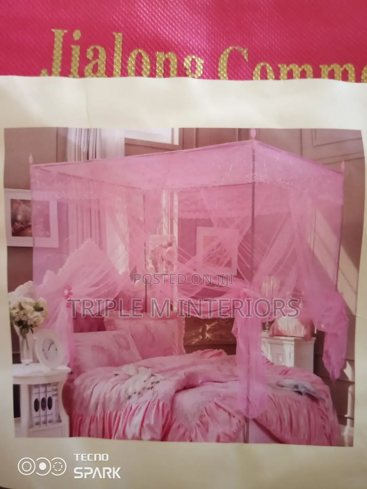 Shield Your Bed With Sturdy Pink 4-Stand Netting