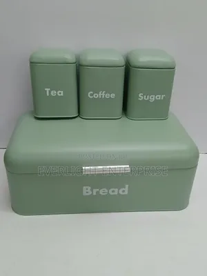 Unique and Elegant Bread Storage Bin With 3pcs Canisters