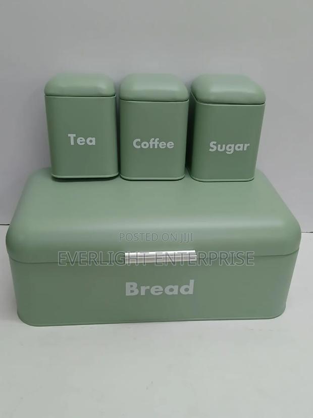 Unique and Elegant Bread Storage Bin With 3pcs Canisters - thumbnail 2