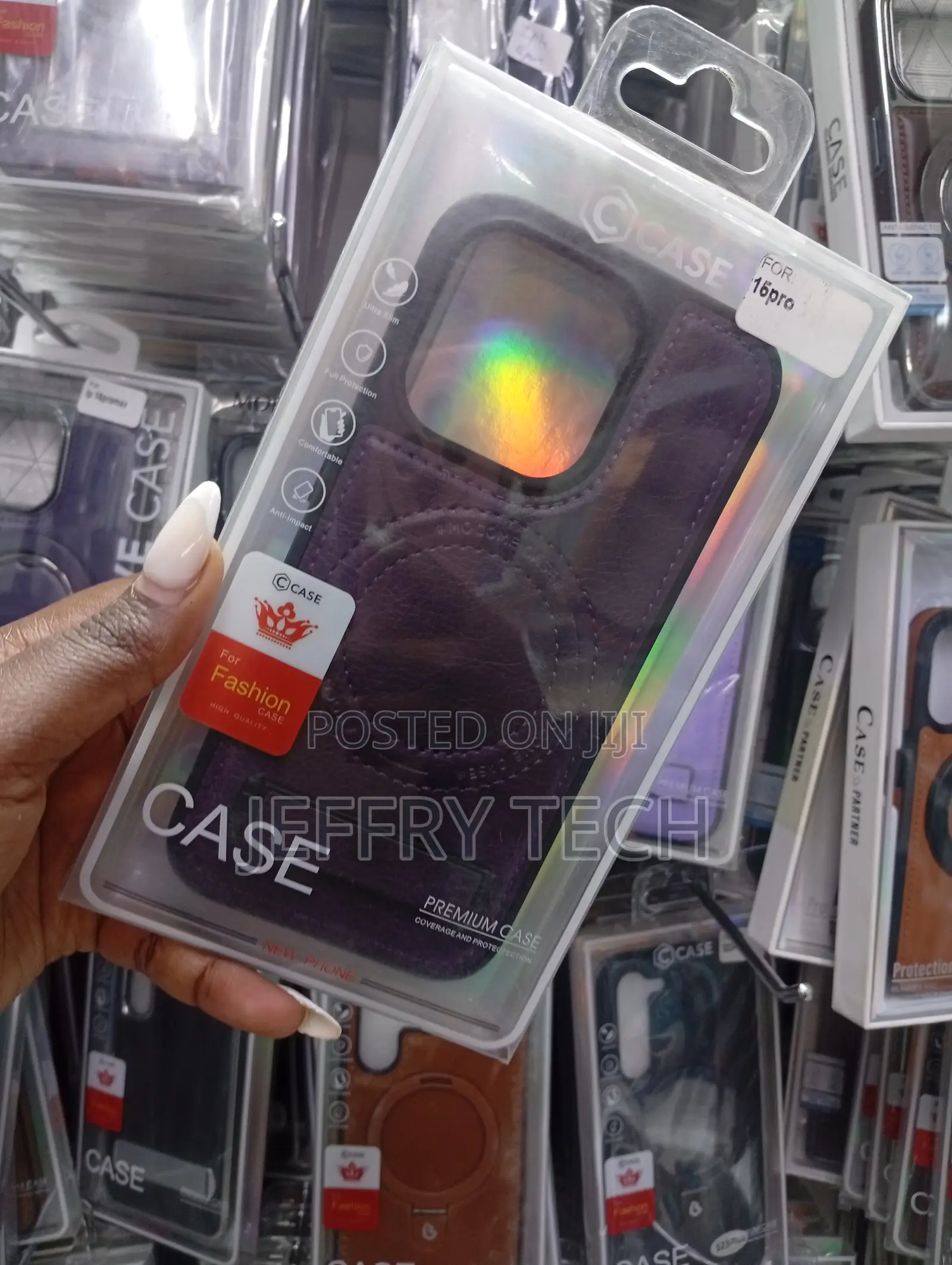 Purple Leather Case for the iPhone 16 Pro