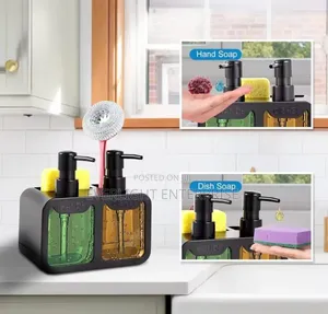 Hand and Dish Soap Dispenser Set With Sponge