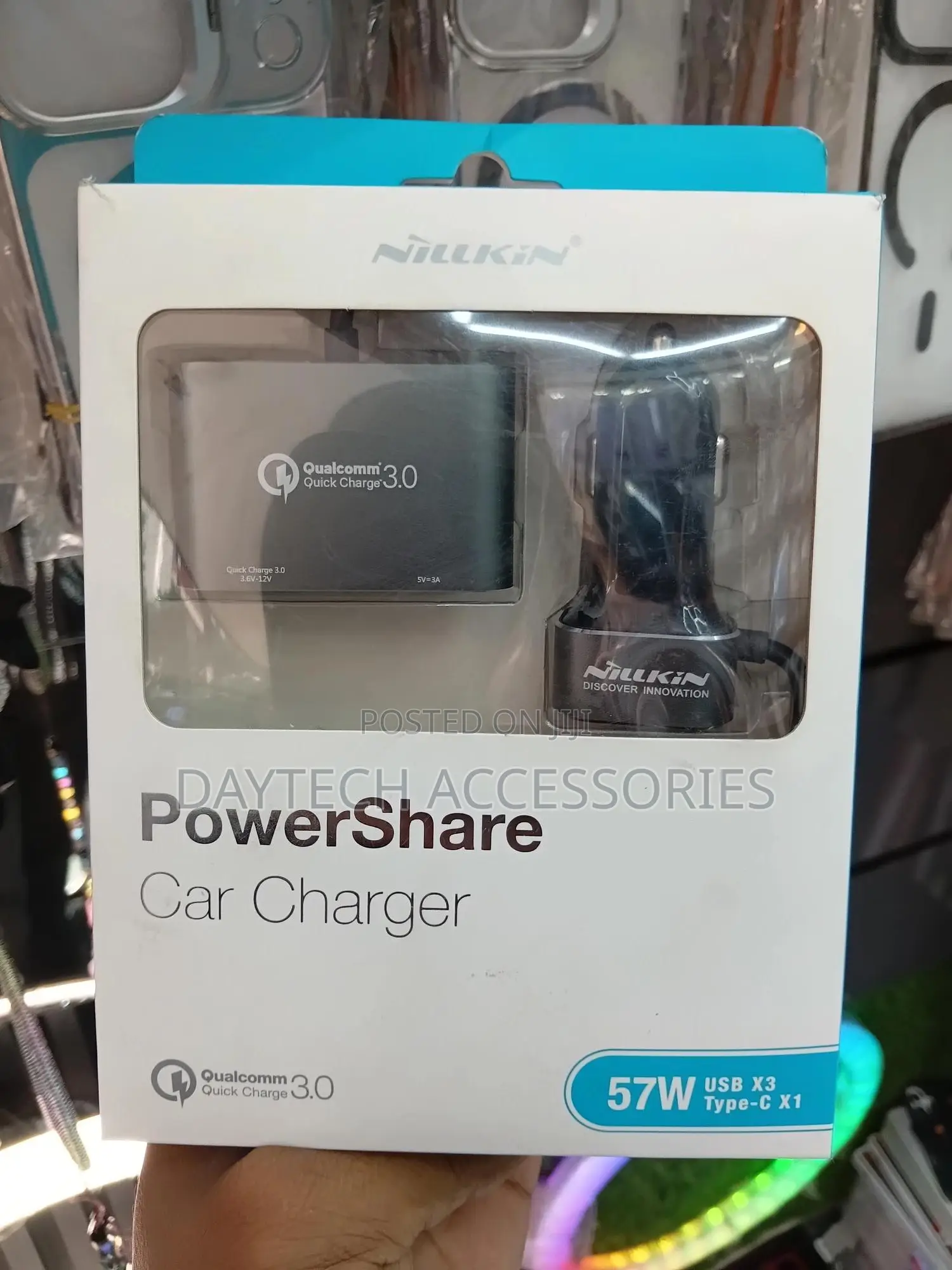 Nillkin Power Share Car Charger 57w Qc 3.0-3 Usb + 1 Type C Port