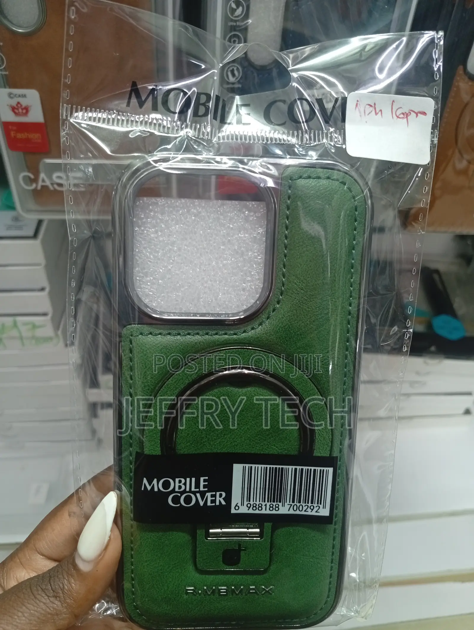 Rimemax Brand Protective Cover Featuring a Built-in Ring Stand.