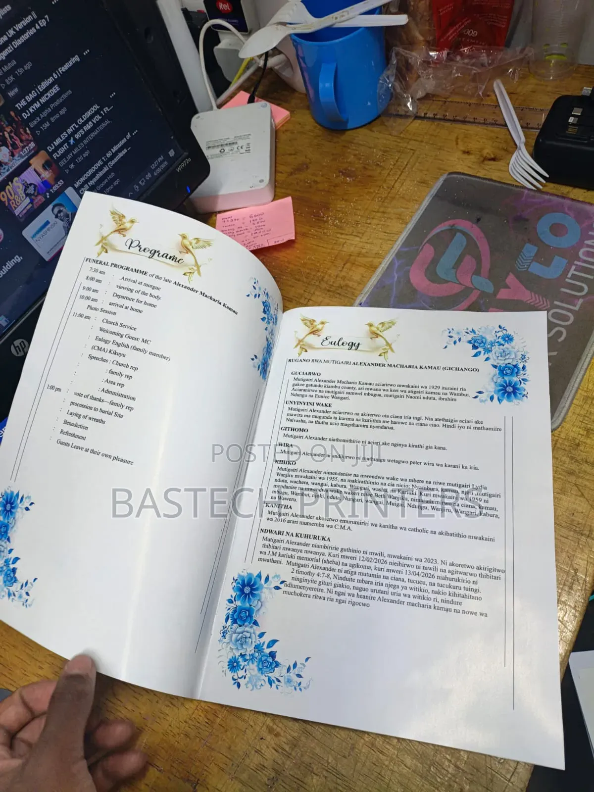 A4 Eulogy Printing – 8 Pages Available