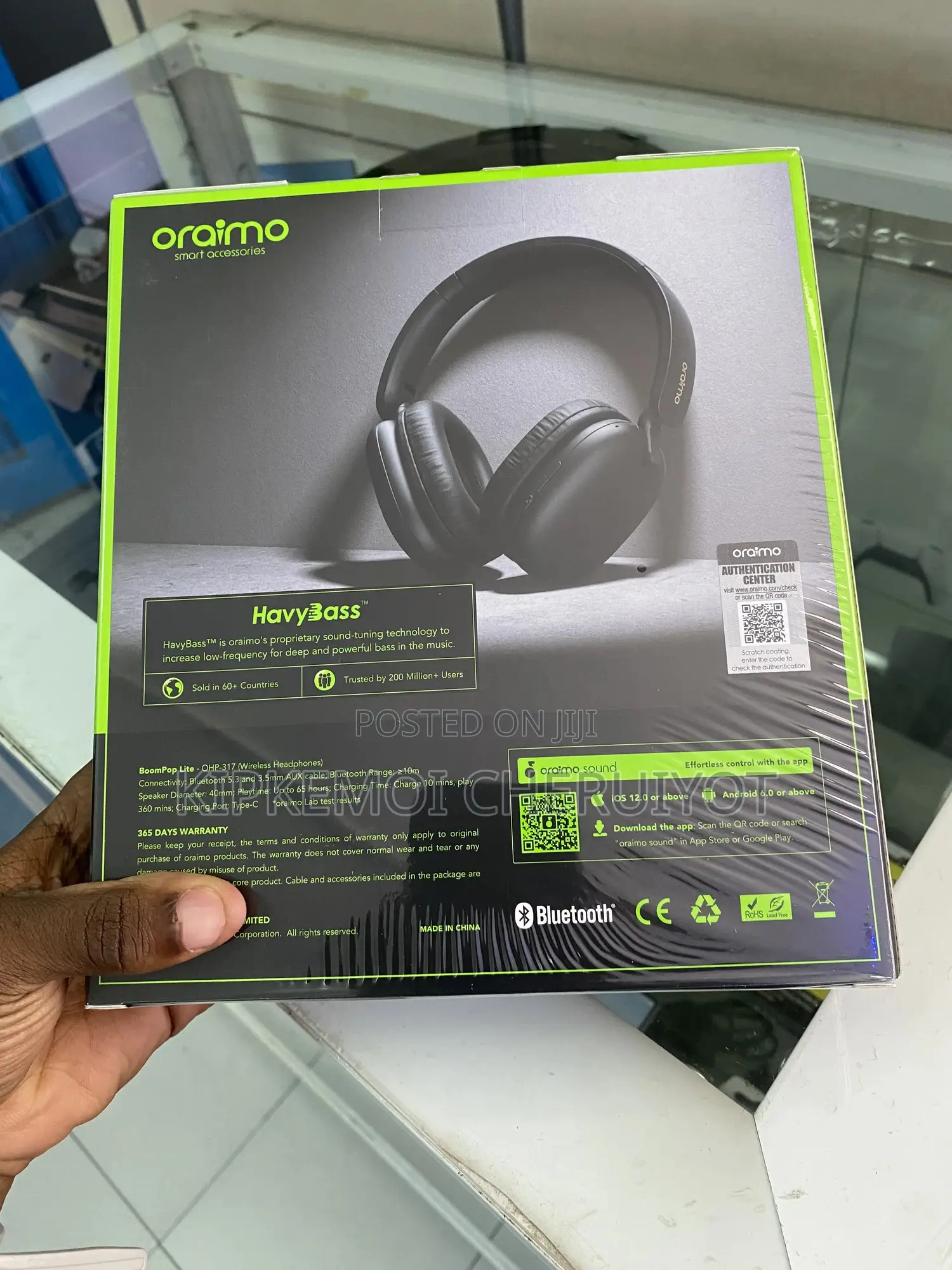 Oraimo Boompop Lite Enc Over-Ear Wireless Headphones