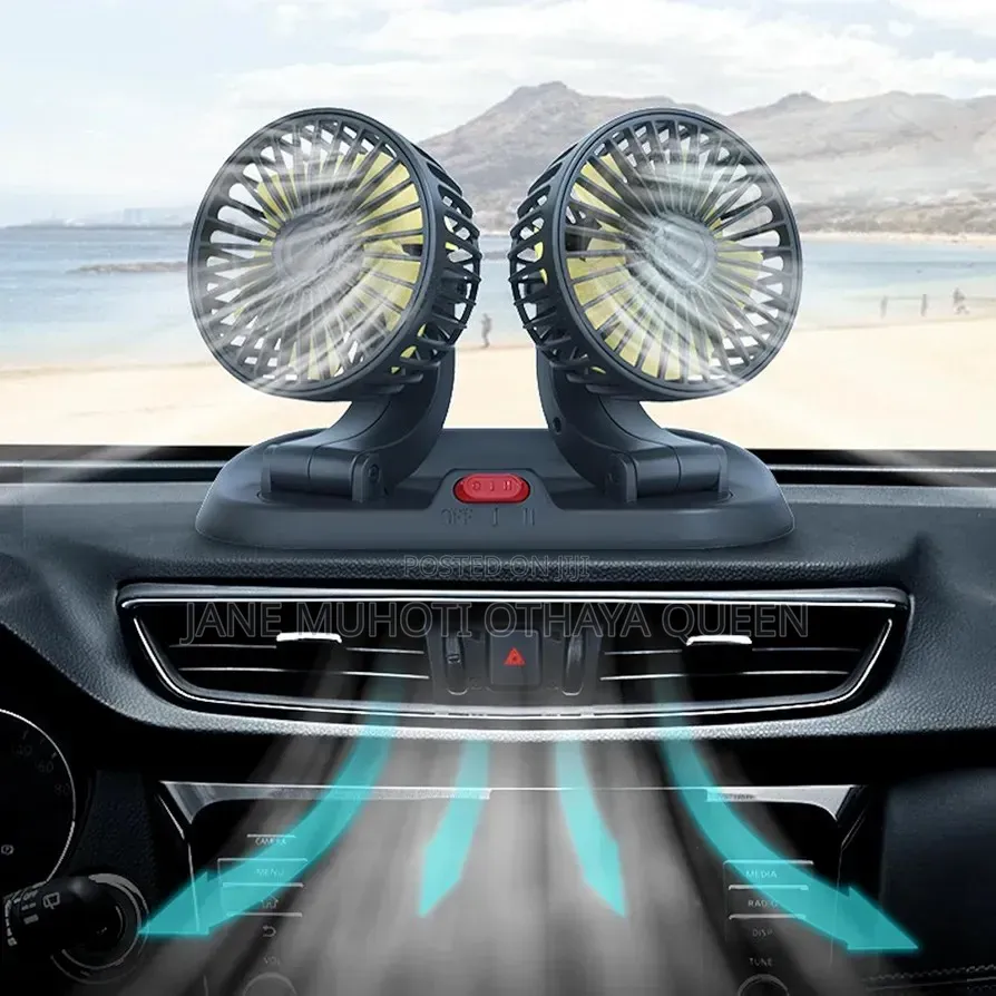 *Car Dash Board/ Windshield Dual Head Car Fan,