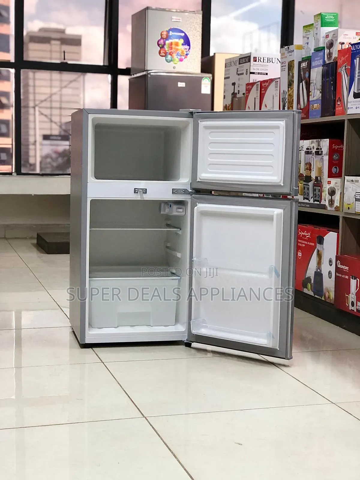 Silver Volsmart 108 Litres Double Door Refrigerator