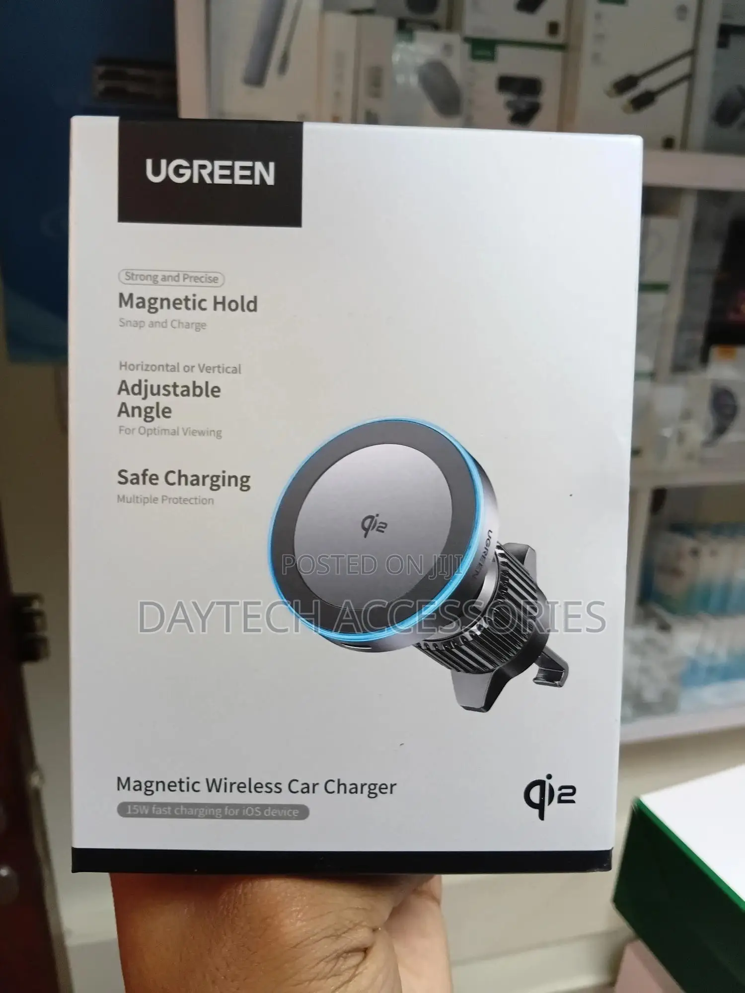 Ugreen Qi2 15w Wireless Car Phone Mount Charger.