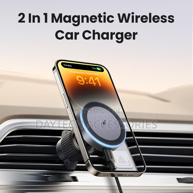 Ugreen Qi2 Wireless Car Charger15w Fast Charging Magnetic Holder. - thumbnail 3