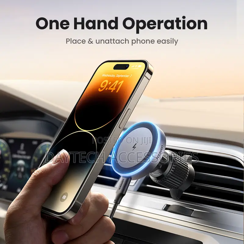 Ugreen Qi2 Wireless Car Charger15w Fast Charging Magnetic Holder.