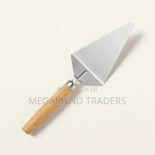 Stainless Steel Pizza and Cake Server / Wooden Triangular Cake Scoop