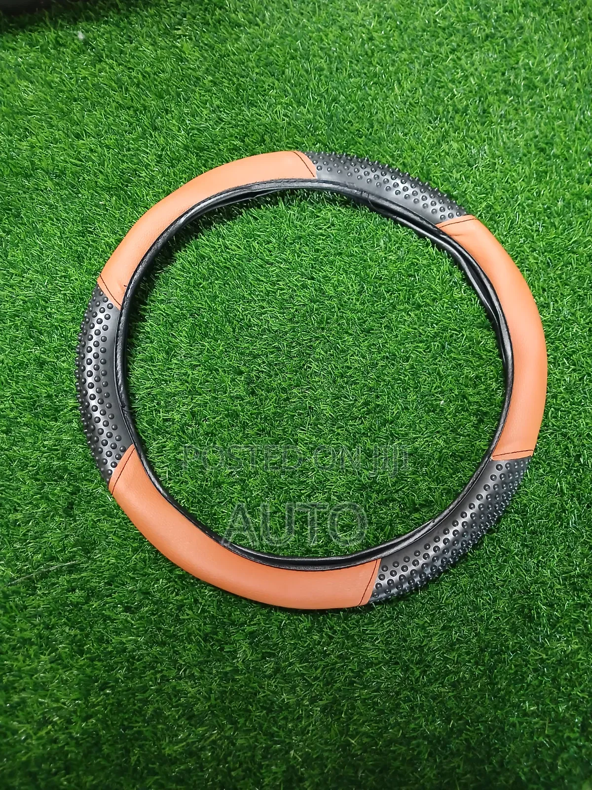 Brown Black Car Steering Wheel Cover – Anti-Slip Grip