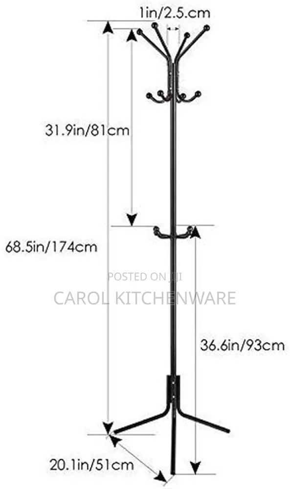 Metallic Coat And Bag Hanger Stand