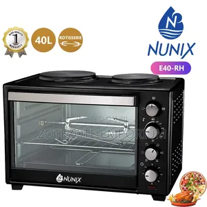 Nunix 40 Litres Electric Rotisserie Oven With Double Hot Plate E40-Rh