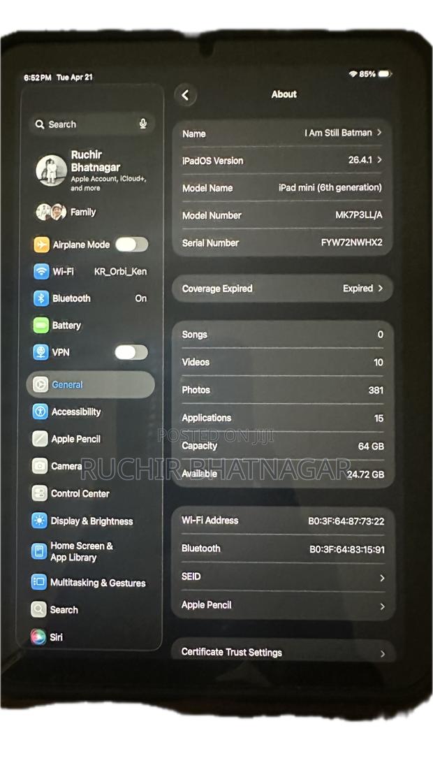 Apple iPad mini 6 64 GB Gray - thumbnail 4