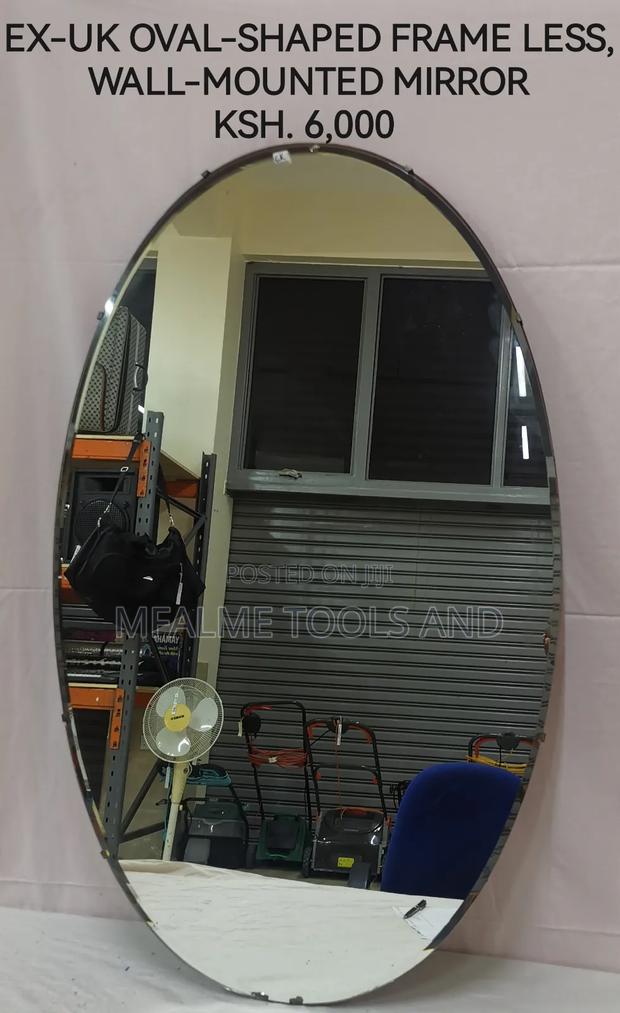 Oval-Shaped Frame Less Wall-Mounted Mirror - main view