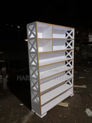 White and Gold 4*6 Designed Shoe Rack