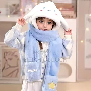 1pc Plush Beanie, Kid's Kuromi Thickened Ear-Warming Hat,