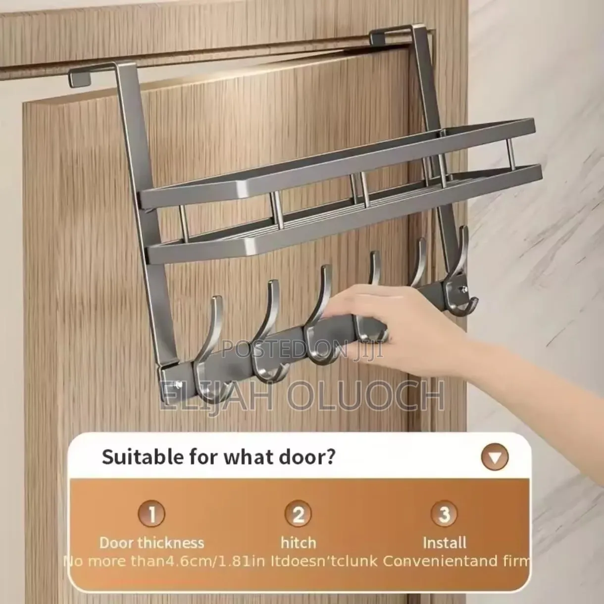 Over the Door Multipurpose Hanger With Hooks