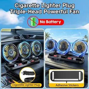 *3 Head Car Cooling Fan 24v Cooling Fan, 360° Rotating