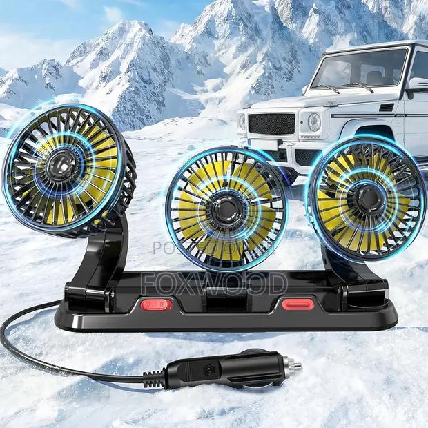 *3 Head Car Cooling Fan 24v Cooling Fan, 360° Rotating
