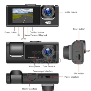 3in1 Lens Car Dash Cam 1080p