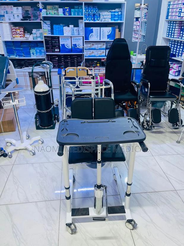 Advanced Hydraulic Patient Transfer Chair With a Feeding Table,Commode - thumbnail 2