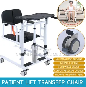 Advanced Hydraulic Patient Transfer Chair With a Feeding Table,Commode