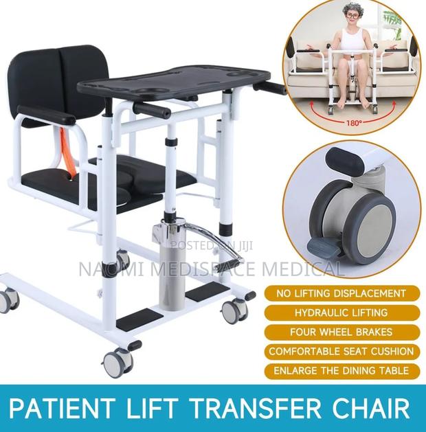 Advanced Hydraulic Patient Transfer Chair With a Feeding Table,Commode - thumbnail 5