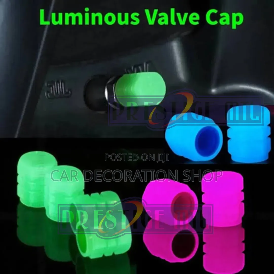 8pc Luminous Valve Caps in Green,Red,Blue,Pink