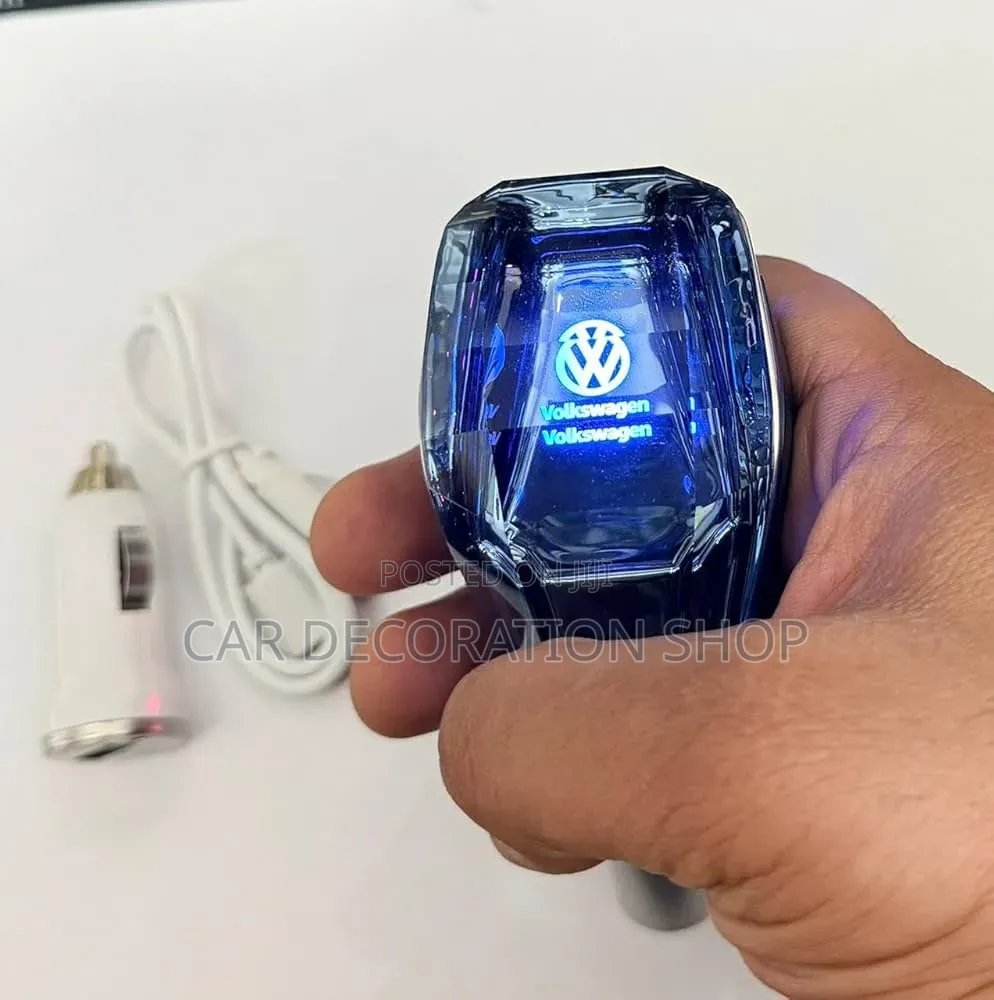 Diamond Cut Crystal 7 Different Illuminating Volkswagen Logo Gear Knob