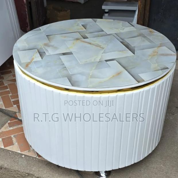 Modern White Round Coffee Table Luxury Living Room Center Table